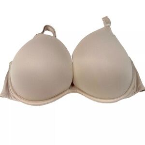 PINK Victorias Secret 34DD Super Pushup Bra Adds 2 Cups Sizes Solid Beige #0196